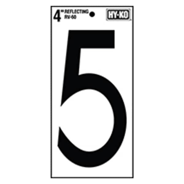 Hy-Ko 4In Reflective Number 5, 10PK B00571 - main